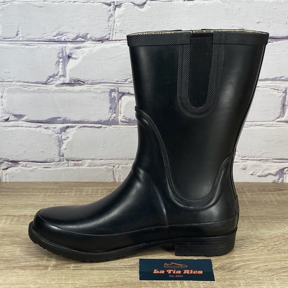L.L. Bean Wellies Black Waterproof Rain Boots - Picture 6 of 9
